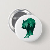 救Our Woods Environmental Protection Bear Natur 缶バッジ (正面&裏面)