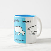 救POLAR BEARS – 絶滅危惧動物 – 北極青 ツートーンマグカップ (正面右)