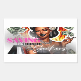 「救s is for suckers」クレジット・デビットカード・スタンプ 長方形シール