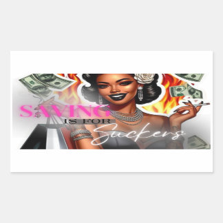 「救s is for suckers」クレジット・デビットカード・スタンプ 長方形シール