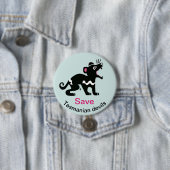 救Tasmanian devils – 絶滅危惧動物グラフィック 缶バッジ (インサイチュ)