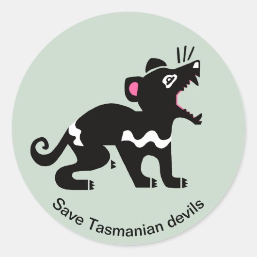 救Tasmanian DEVILS - Marsupial – 絶滅危惧種 –  ラウンドシール (正面)