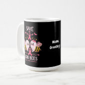 救The Boo Bees Breast Cancer Women コーヒーマグカップ (正面左)