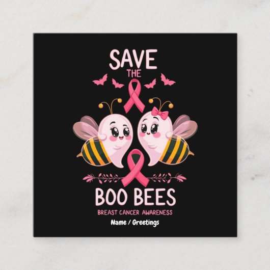 救The Boo Bees Breast Cancer Women スクエア名刺 (正面)