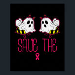 救The Boo Bees Funny Halloween Breast Cancer Aw ポスター<br><div class="desc">乳がん，がん認識度，がんを克服した人，がん戦闘機，がんサポート，ピンク，生存者，リボン，乳がん戦士</div>