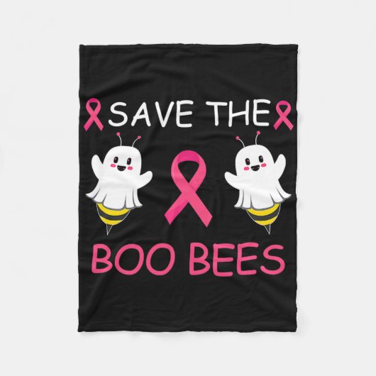 救The Boo Bees Halloweenおもしろい乳がん戦争 フリースブランケット (正面)