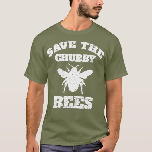 救The Chubby Bees -おもしろい(昆虫)マルハナバチ虫 Tシャツ (正面)