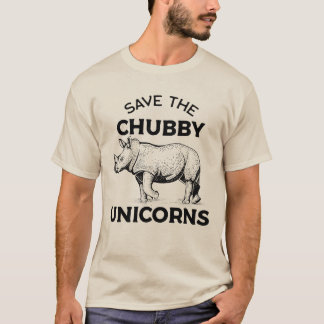 救The Chubby Unicorn - おもしろい Rhino Conservation Tシャツ