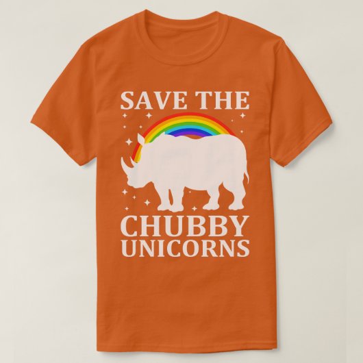 救The Chubby Unicornsおもしろい Rhino Tシャツ (デザイン正面)