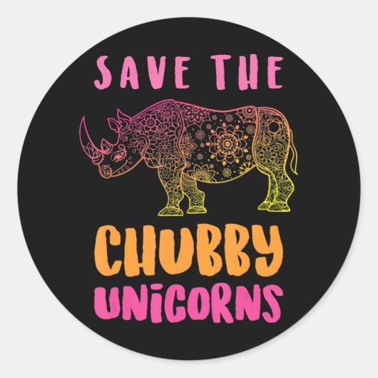 救The Chubby Unicorns Animal Rights ラウンドシール (正面)