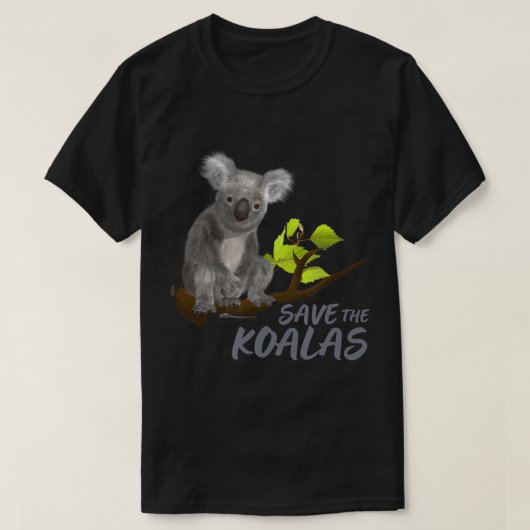 救The Koalas -動物愛好家 – コアラ・ベアー恋人 Tシャツ (デザイン正面)