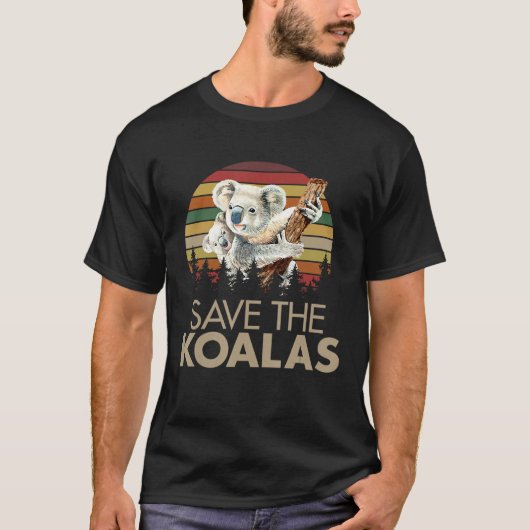 救The Koalas Lovers Australia強いレトロエコ Tシャツ (正面)