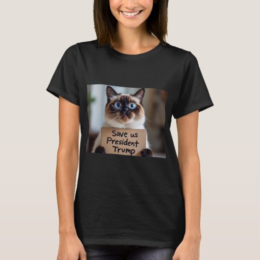 救U.S.トランプの基本的な黒いTシャツ Tシャツ (正面)