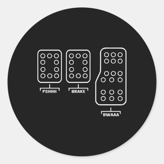 救Ual Pedal Shift Diagramカーレース ラウンドシール (正面)