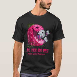 救Your Boo Bees Breast Cancer認識度Pink Pu Tシャツ