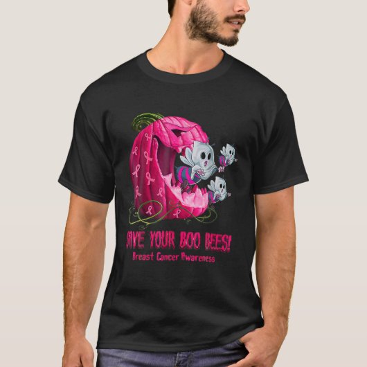 救Your Boo Bees Breast Cancer認識度Pink Pu Tシャツ (正面)