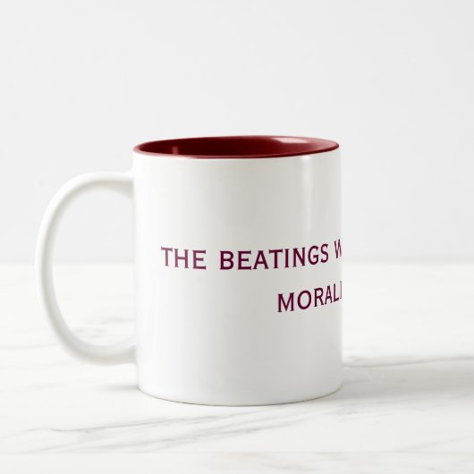 敗北は意気込が改良するまで続きます ツートーンマグカップ (左)