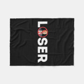 敗者おもしろいアンチトランプ2024敗者は再びカマラ フリースブランケット (正面(横))