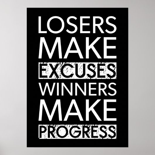 敗者が言い訳をする – ジム、喧騒、成功 ポスター (正面)