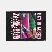 敗者の中で我々はアメリカを取り戻すピンクトランプ202 フリースブランケット (正面(横))