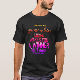 敗者の勝者のやる気を起こさせるな引用文の虹の文字 Tシャツ