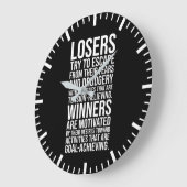 敗者vs勝者 – ジム、ハッスル、成功 ラージ壁時計 (傾斜)