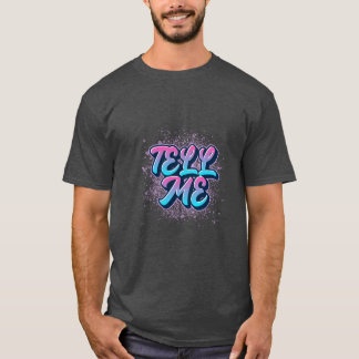 「教えて」レトロネオンスタイルグラフィックTシャツ Tシャツ