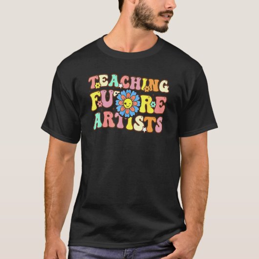 教えの未来アーティストレトロ先生学生男性 Tシャツ (正面)