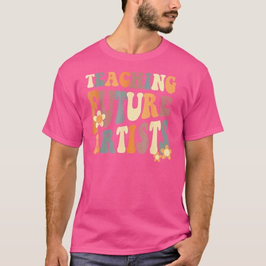 教えの未来アーティストレトロ先生学生男性 Tシャツ (正面)