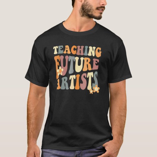 教えの未来アーティストレトロ先生学生男性 Tシャツ (正面)