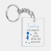 教えの職業は…感動的引用文 キーホルダー (正面左)