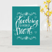 教えはハートだ |かわいいフレーズ カード (黄色い花)