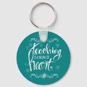 教えはハートだ |かわいいフレーズ キーホルダー (正面)