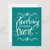 教えはハートだ |かわいいフレーズ ポストカード (正面/裏面)