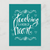 教えはハートだ |かわいいフレーズ ポストカード (正面)