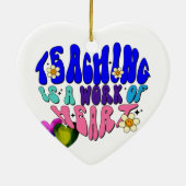 教えはハートの仕事だ素晴らし-先生 セラミックオーナメント (裏面)