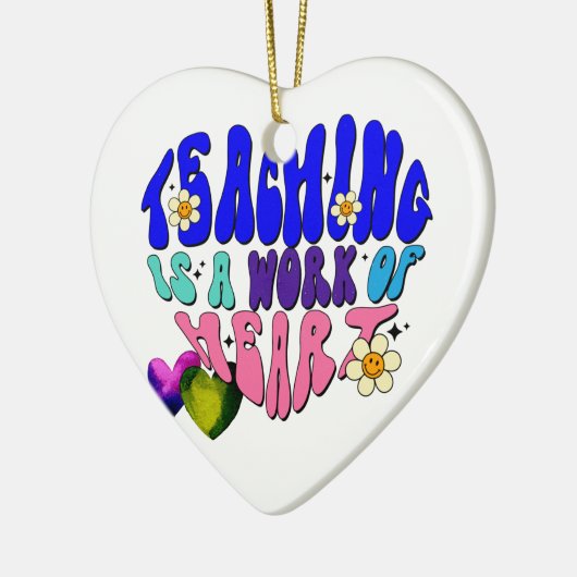 教えはハートの仕事だ素晴らし-先生 セラミックオーナメント (左)