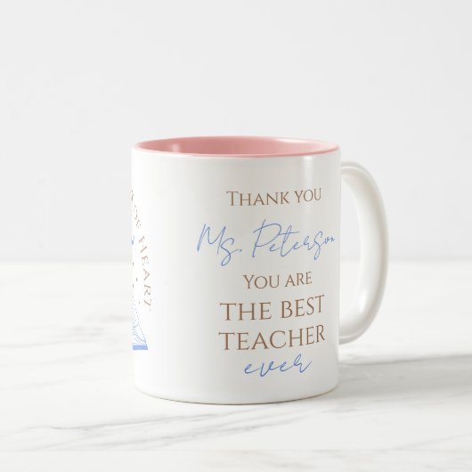 教えはハートの仕事で幸先生の日 ツートーンマグカップ (正面右)