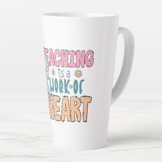 教えはハートの作品だお洒落 カフェラテマグ (右アングル)
