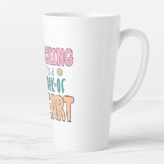 教えはハートの作品だお洒落 カフェラテマグ (右)