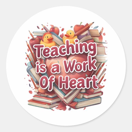 教えはハートの作品だインスパイア- ラウンドシール (正面)