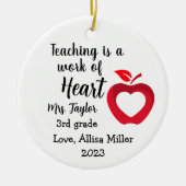 「教えはハートの作品だ」クリスマス・オーナメント セラミックオーナメント (正面)