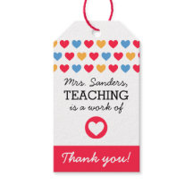 「教えはハートの作品」先生贈り物ラベル