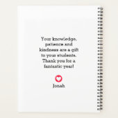 「教えはハートの作品」先生 プランナー手帳 (裏面)