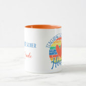 教えはハートの作業、編集可能先生 マグカップ (中央)