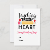 教えはハートバレンタインデーの作品 ノートカード (正面)