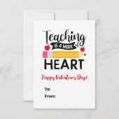 教えはハートバレンタインデーの作品 ノートカード (正面)