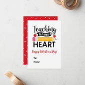 教えはハートバレンタインデーの作品 ノートカード (正面/裏面インサイチュ)