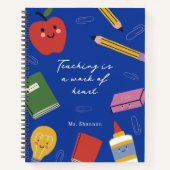 教えはハート先生の作パーソナライズされた業 ノートブック (正面)