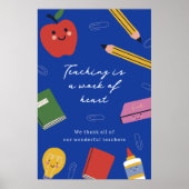 教えはハート先生の作パーソナライズされた業 ポスター (正面)